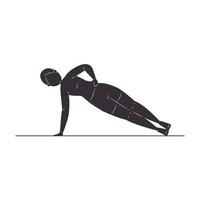 side plank silhouette vector