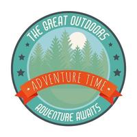 forest camping patch vector