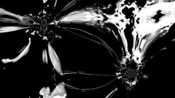 Schwarz-Weiß-Grunge-Fluid-Flow-Malerei-Blot video