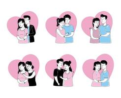 lovers couples characters vector