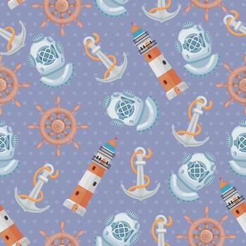 marine pattern icons vector