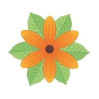 cute flower orange vector