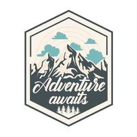 camping patch mountains vector