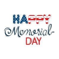 lettering memorial day vector