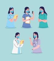 female doctors staff vector