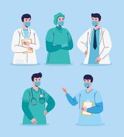 male doctors staff vector