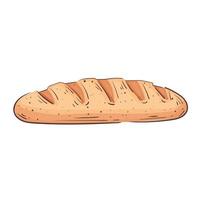 panadería de pan fresco icono aislado vector
