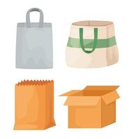 four shopping packings vector