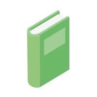 isometric green book vector