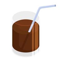 coffee drink in glass with straw vector