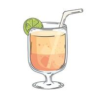 cocktail with straw vector
