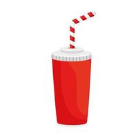 soda drink with straw isolated icon vector