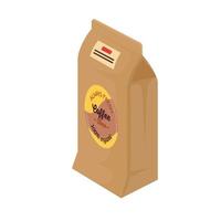 icono de producto de bolsa de papel de café vector