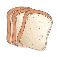 fresh breads sliced isolated icon vector