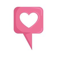 speech bubble with heart social media icon vector