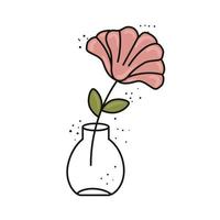 decorative vase transparent with flower boho style vector