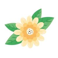 beauty cream flower and leafs spring season icon vector