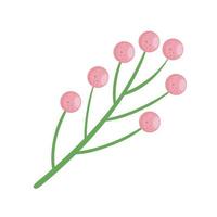 branch with pink seeds spring icon vector