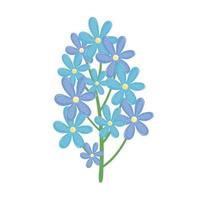 branch with blue flowers spring icon vector