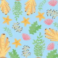 underwater world sea life pattern vector