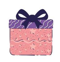 pink and purple gift box present birthday icon vector