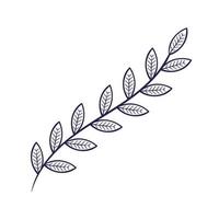 branch with leafs nature plant icon vector