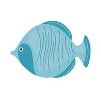 icono de vida marina salvaje de pescado azul vector