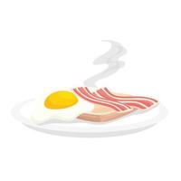 desayuno huevo pan y tocino diseño vectorial vector