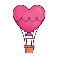 Heart hot air balloon vector design