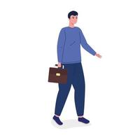 elegant man worker with portfolio avatar character vector