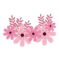 pink flowers garden decoration icon vector