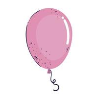 icono flotante de helio globo rosa vector