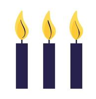 birthday candles fire isolated icon vector