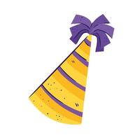 icono de sombrero de celebración de cumpleaños amarillo vector