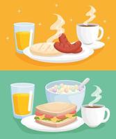 desayuno símbolo colección diseño vectorial vector