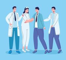 group of medical staff workers characters vector