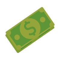 billetes en efectivo dólares icono aislado vector