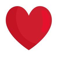 corazon rojo amor icono romantico vector