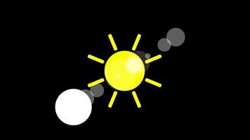 animación del icono de sol. video