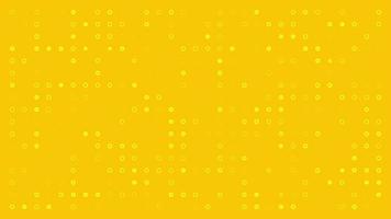 White circles on yellow background are changed size with top view motion. looped animation video