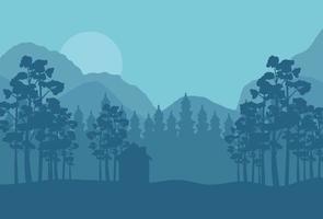 mountains and forest abstract landscape vector