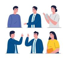 grupo de seis personajes de personas de negocios vector