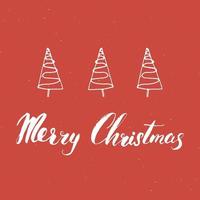 Merry Christmas Calligraphic Lettering. Typographic Greetings Design. Calligraphy Lettering for Holiday Greeting. Hand Drawn Lettering Text Vector illustration