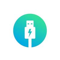 usb charging plug vector icon