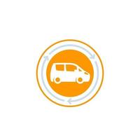 icono de servicio de carsharing o carpooling en blanco vector