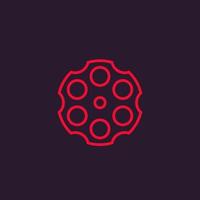 cylinder of a revolver, linear style vector