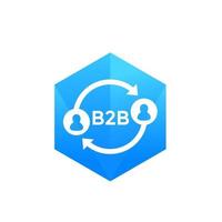 icono de comercio b2b en blanco vector