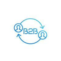 b2b logo, icono de vector en blanco