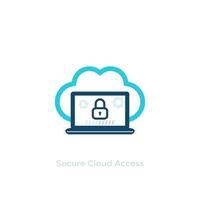 Secure cloud access vector icon