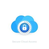 Secure cloud access vector illustration